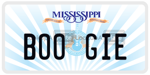 BOOGIE  license plate in MS