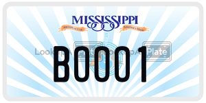 BOOO1  license plate in MS