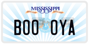 BOOOYA license plate in Mississippi