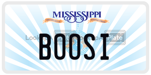 BOOSI  license plate in MS