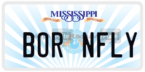 BORNFLY  license plate in MS