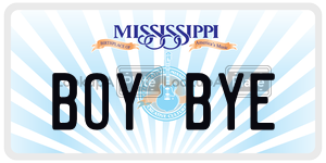BOYBYE  license plate in MS