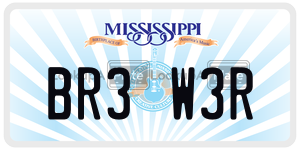 BR3W3R  license plate in MS