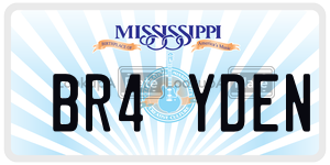 BR4YDEN  license plate in MS