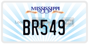 BR549 license plate in Mississippi