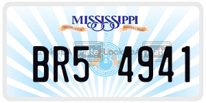BR54941  license plate in MS