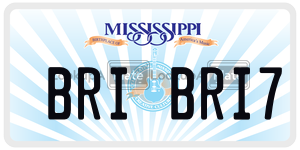 BRIBRI7  license plate in MS