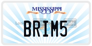 BRIM5 license plate in Mississippi