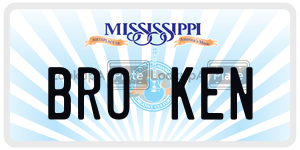 BROKEN  license plate in MS