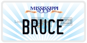 BRUCE  license plate in MS