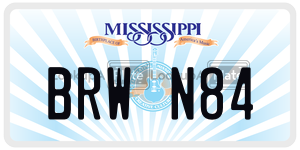 BRWN84  license plate in MS