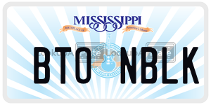 BTONBLK  license plate in MS