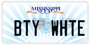 BTYWHTE license plate in Mississippi