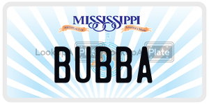 BUBBA license plate in Mississippi