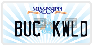 BUCKWLD  license plate in MS