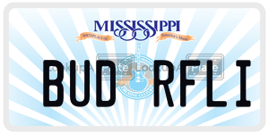 BUDRFLI license plate in Mississippi