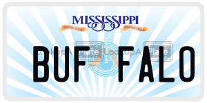 BUFFALO  license plate in MS