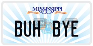 BUHBYE  license plate in MS