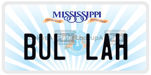 BULLAH  license plate in MS