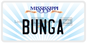 BUNGA license plate in Mississippi