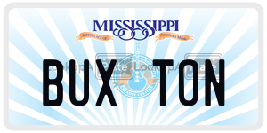 BUXTON  license plate in MS