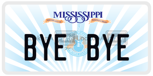 BYEBYE  license plate in MS