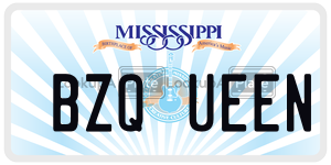 BZQUEEN  license plate in MS