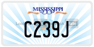 C239J license plate in Mississippi