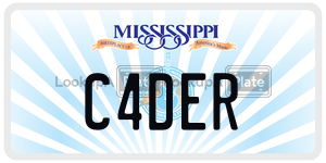 C4DER  license plate in MS