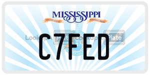C7FED  license plate in MS