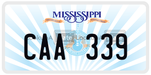CAA339  license plate in MS