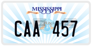 CAA457  license plate in MS