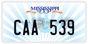 CAA539  license plate in MS