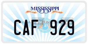 CAF929  license plate in MS