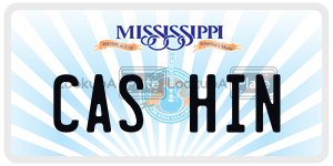 CASHIN  license plate in MS