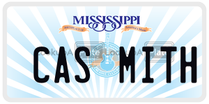 CASMITH license plate in Mississippi