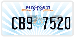 CB97520  license plate in MS
