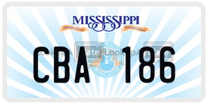 CBA186  license plate in MS