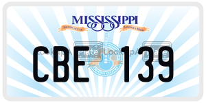 CBE139 license plate in Mississippi