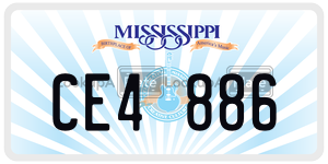 CE4886  license plate in MS