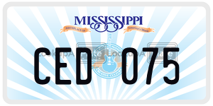CED075 license plate in Mississippi