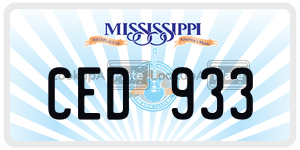 CED933  license plate in MS
