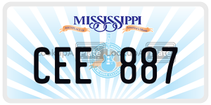 CEE887  license plate in MS