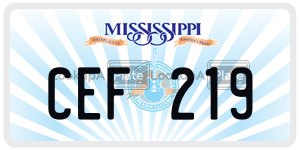 CEF219  license plate in MS