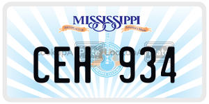 CEH934  license plate in MS