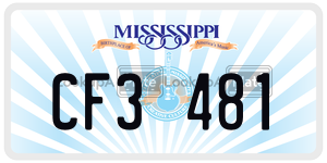 CF3481  license plate in MS