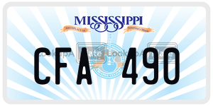 CFA490  license plate in MS