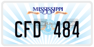 CFD484  license plate in MS