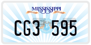 CG3595  license plate in MS