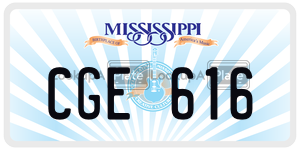 CGE616  license plate in MS